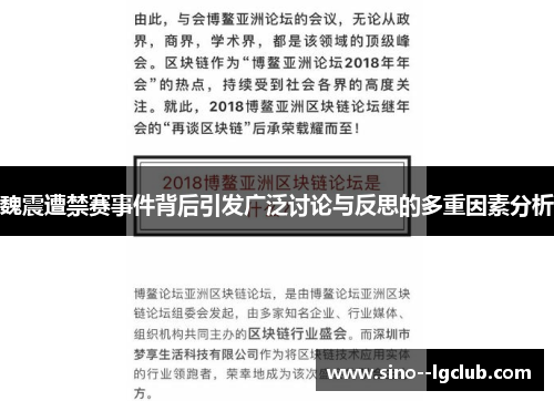 魏震遭禁赛事件背后引发广泛讨论与反思的多重因素分析